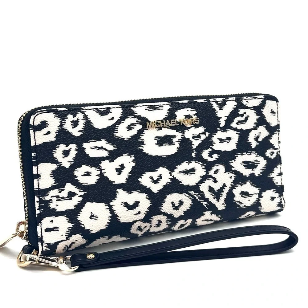 Michael Kors Large Continental Wallet Wristlet Black Multi